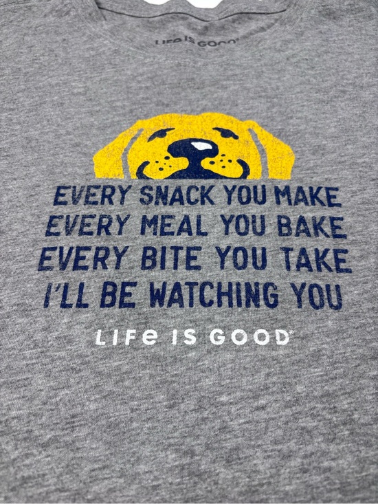 Life Is Good Other - Life Is Good Gray Tee with Yellow & Navy Dog Graphic Police 80’s Fun EUC Size L